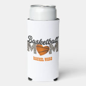 かわいいバスケットボールママ スリム缶クーラー (Seltzer正面)