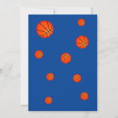 かわいいバスケットボール子供の誕生日写真 サンキューカード (裏面)