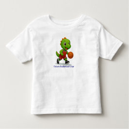 かわいいバスケットボール恐竜Tシャツ 幼児用 トドラーTシャツ