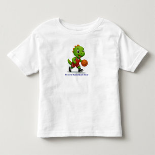 かわいいバスケットボール恐竜Tシャツ 幼児用 トドラーTシャツ