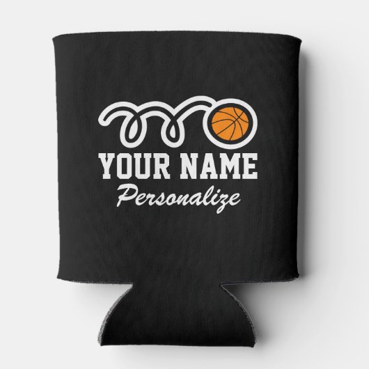 かわいいバスケットボール漫画名前をカスタムする誕生日ギフト 缶クーラー (裏面)