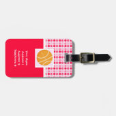 かわいいバスケットボール ラゲッジタグ (正面横)