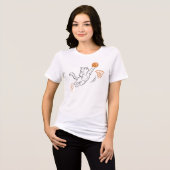 かわいいバスケットボール 猫 トライブレンドTシャツ (正面全面)