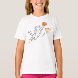 かわいいバスケ猫 Tシャツ