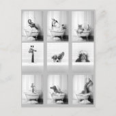 かわいいバスタブの動物たち ポストカード (正面)