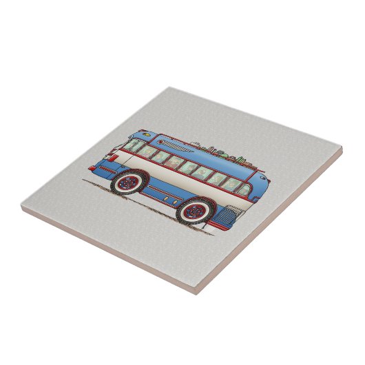 かわいいバスツアーバス タイル (側面)