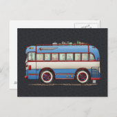 かわいいバスツアーバス ポストカード (正面/裏面)