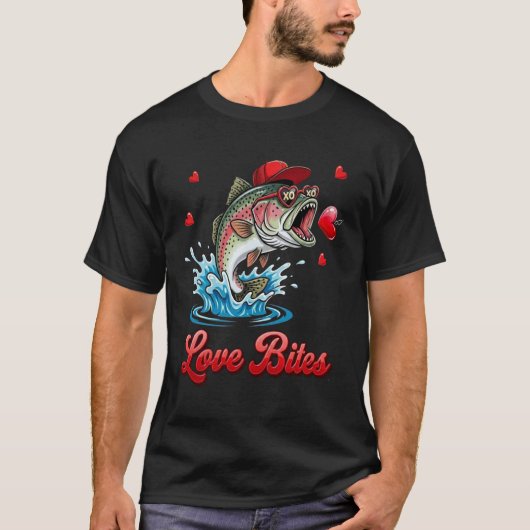かわいいバスフィッシュラブアート Tシャツ (正面)