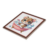 かわいいバスルームのヒョウ タイル (側面)