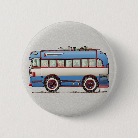 かわいいバス観光バス 缶バッジ (正面)