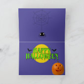 かわいいバセットハウンズオンオンチュー面白いハロウィンカード カード (内部)