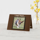 かわいいバセットハウンドおもしろいン誕生日カードとケーキ カード (黄色い花)