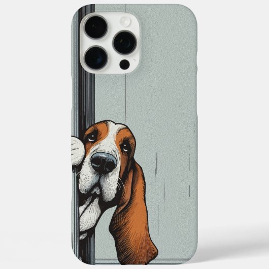 かわいいバセットハウンドの犬の壁アート Case-Mate iPhoneケース (裏面)