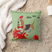 かわいいバセットハウンドクリスマスアクセントピロー クッション (ブランケット)