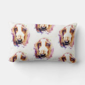 かわいいバセットハウンドドッグヘッド顔子犬 ランバークッション (裏面)