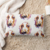 かわいいバセットハウンドドッグヘッド顔子犬 ランバークッション (ブランケット)