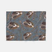 かわいいバセットハウンドパピー フリースブランケット (正面(横))