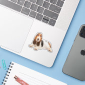 かわいいバセットハウンド犬の品種 シール (ノートパソコンとiPhone)