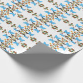 かわいいバタフライコラージュ24lb文字重量リネン ラッピングペーパー (角)