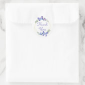 かわいいバタフライサンキューフローラリース ラウンドシール (バッグ)