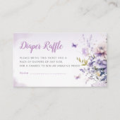 かわいいバタフライベビーシャワーおむつラッフルチケット エンクロージャーカード (正面)