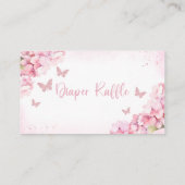 かわいいバタフライベビーシャワーおむつラッフルチケット エンクロージャーカード (裏面)