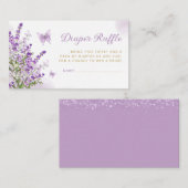 かわいいバタフライベビーシャワーおむつラッフルチケット エンクロージャーカード (正面/裏面)