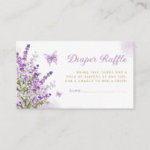 かわいいバタフライベビーシャワーおむつラッフルチケット エンクロージャーカード (正面)