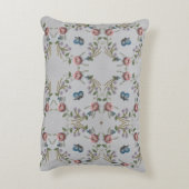 かわいいバタフライミントグリーンピンク刺繍フローラ アクセントクッション (裏面(縦))