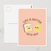 かわいいバターパン フードパンプラ 愛友情名言 ポストカード (正面/裏面)