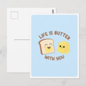 かわいいバターパン フードパンプラ 愛友情名言 ポストカード (正面/裏面)