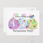 かわいいバチェロレッテスパはがき招待状 インビテーションポストカード (正面/裏面)