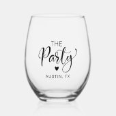 かわいいバチェロレッテ ステムなしワイングラス (正面)