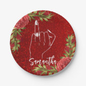 かわいいバチェロレッテ |ブライダルパーティ ペーパープレート (正面)