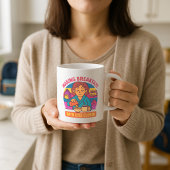 かわいいバックツースクールMug、親が朝食を作る コーヒーマグカップ