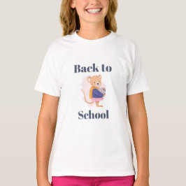 かわいいバックトゥスクールマウスデザイン Tシャツ