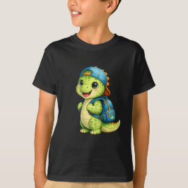 かわいいバックパックの恐竜の子供用Tシャツ Tシャツ