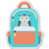 かわいいバックパック学校のステッカー シール (正面)