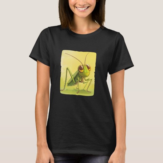 かわいいバッタのデザインで前進しよう Tシャツ (正面)