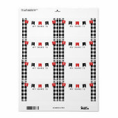 かわいいバッファロープレイドこんにちは私の名前は名前タグ ラベル (フルシート)