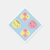 かわいいバテンベルクケーキ&ティーカップ スタンダードカクテルナプキン (角)