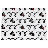 かわいいバドミントンのシャトルパターンの大きな抱き枕 ラージペーパーバッグ (正面)