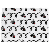 かわいいバドミントンのシャトルパターンの大きな抱き枕 ラージペーパーバッグ (裏面)