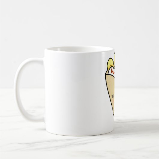 かわいいバナナとクリームクレープ コーヒーマグカップ (左)