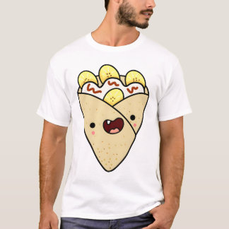かわいいバナナとクリームクレープ Tシャツ