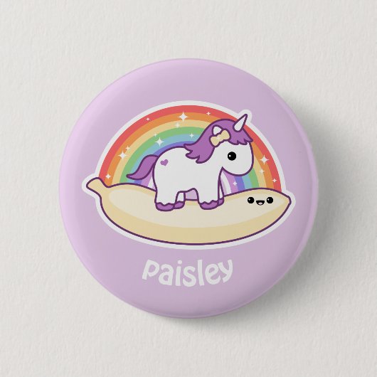 かわいいバナナのユニコーン 缶バッジ (正面)