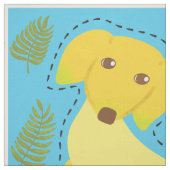 かわいいバナナの犬カット&縫いプルシェ ファブリック (見本)