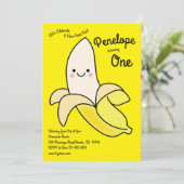 かわいいバナナキッズ1st誕生日パーティーかわいい 招待状 (スタンド正面)