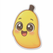 かわいいバナナキャラクター シール (正面)
