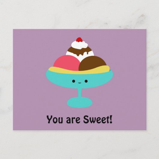 かわいいバナナスプリット ポストカード (正面)